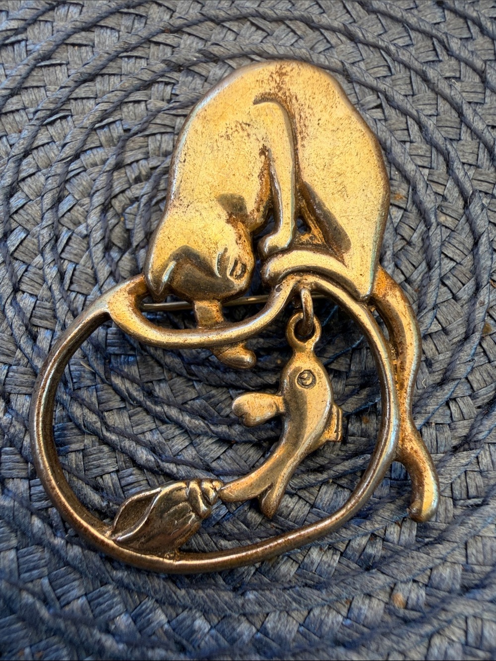 Museum of Fine Arts Sterling silver Cat & Fish Loop Brooch